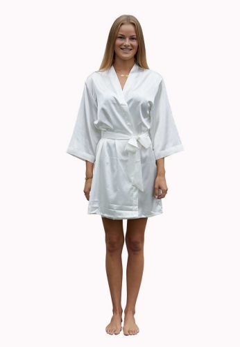 Savant Wanten steenkool Satin-Luxury dames kimono van satijn – wit- gratis verzending